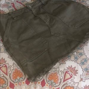 Olive Denim Mini Skirt from PacSun